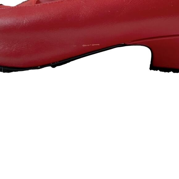 Diane Von Furstenberg Shoes Womens Size 8 Red Heel Bow Brooch Pinup Vintage DVF - Picture 6 of 6